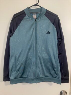 adidas Light Teal and Navy Track Jacket